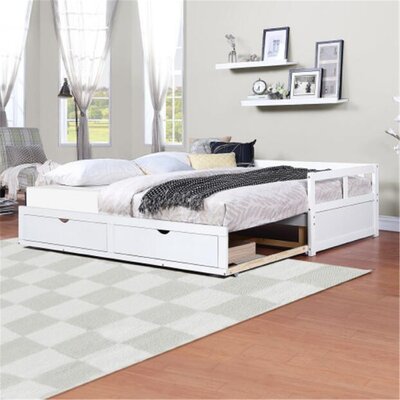 Abonza-Torres Wooden Daybed with Trundle Bed and Two Drawers, Extendable Bed Daybed -  Winston Porter, 979C890B0C2149BC8BEF82C45173AD2C