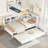Wooden Daybed With Twin Trundle, Daybed With Storage Shelf And USB Charging Ports-1870524267-1870524266