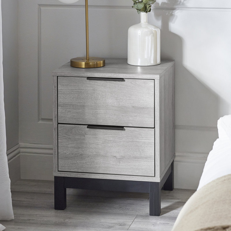 Yonkers 45cm W Bedside Table, Grey