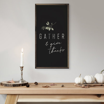 Gather And Give Thanks Greenery Black
