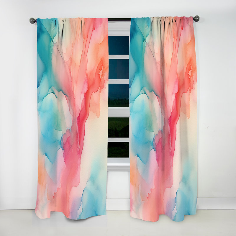 Capitani Enchanted Spills - Abstract Curtain - Velvet Room Darkening - 1 panel, 52" W x 63" L