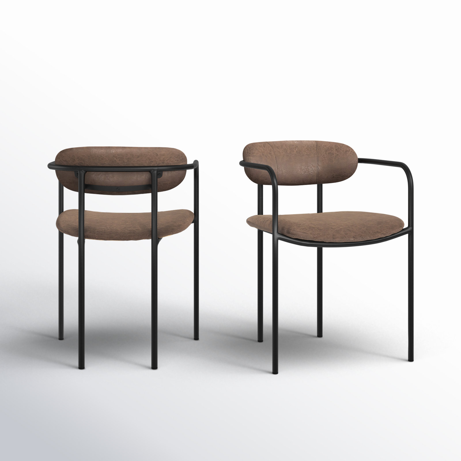 Belarus Dining Armchair, Muted Brown, Black