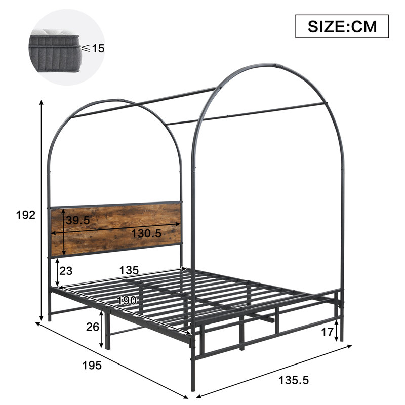 Metal Bed,   Double (4'6)