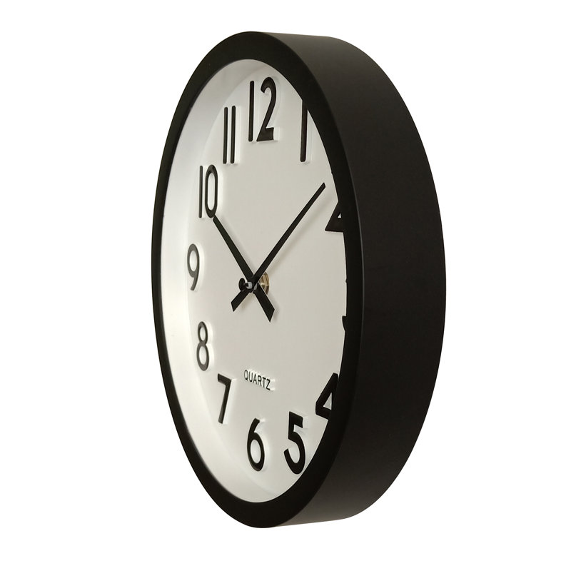 Horloge murale 10 po Hachi, Blanc / noir