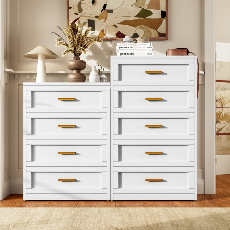 Metal 4-drawer Dressing Table, White