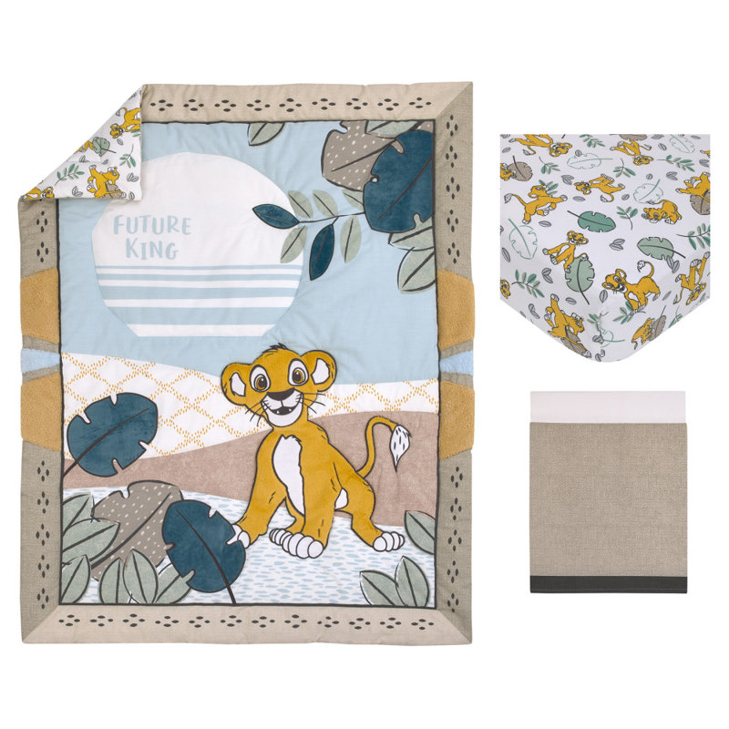 NoJo Disney Lion King Simba Future King 3 Piece Nursery Crib Bedding Set