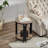 Rustic Wood Side Table with Black Metal Frame