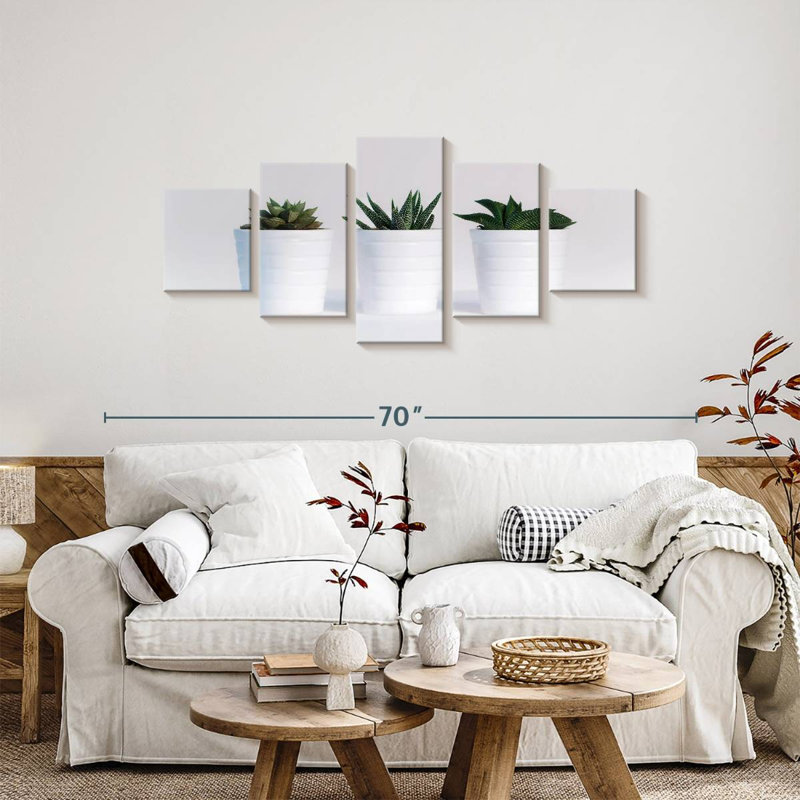 Trois plantes grasses, H 24 po x l 55 po