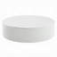 Table basse Del Modern, plateau rond de 47 po, base nervurée blanc brillant