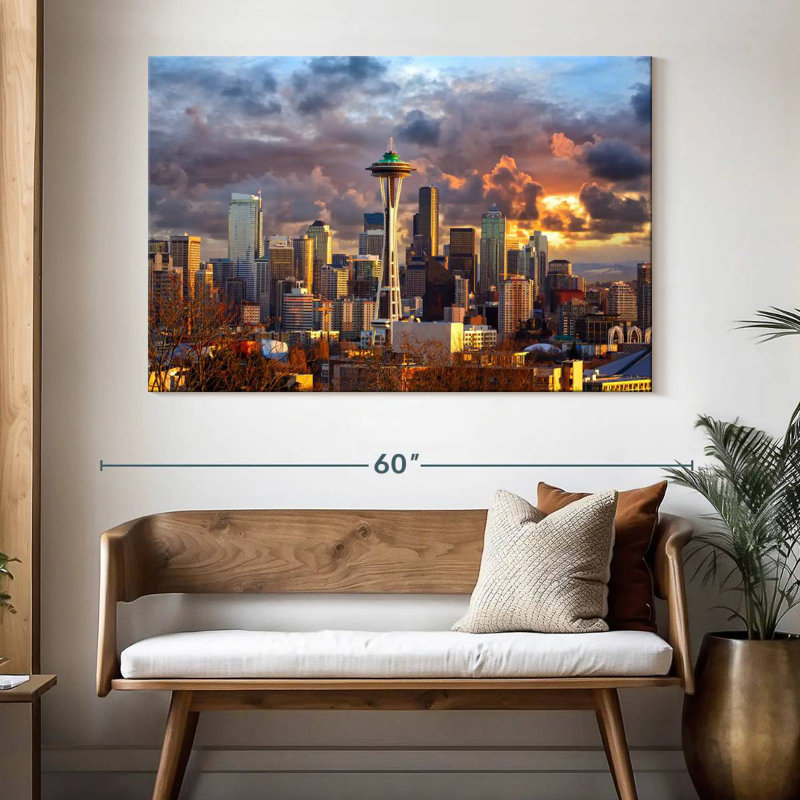 Skyline de Sirci Seattle, H 34 po x l 51 po