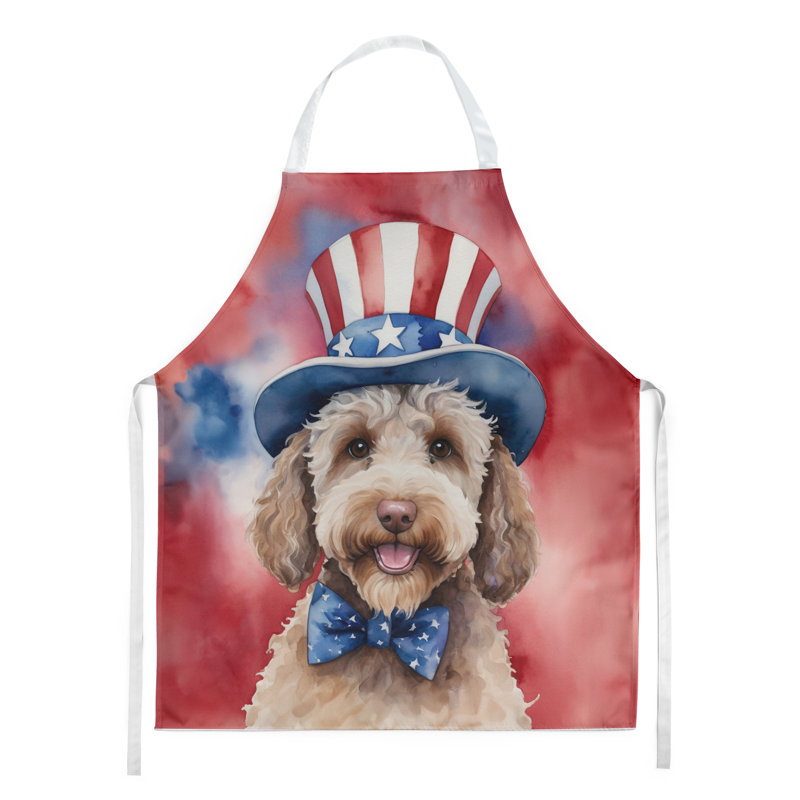 Patriotic American Apron, Light Brown Labradoodle