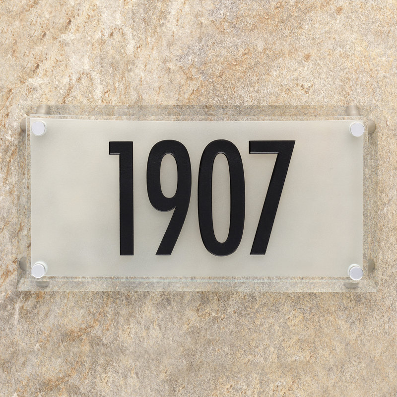 Plaque d'adresse 1 ligne Frura, Oui, Noir