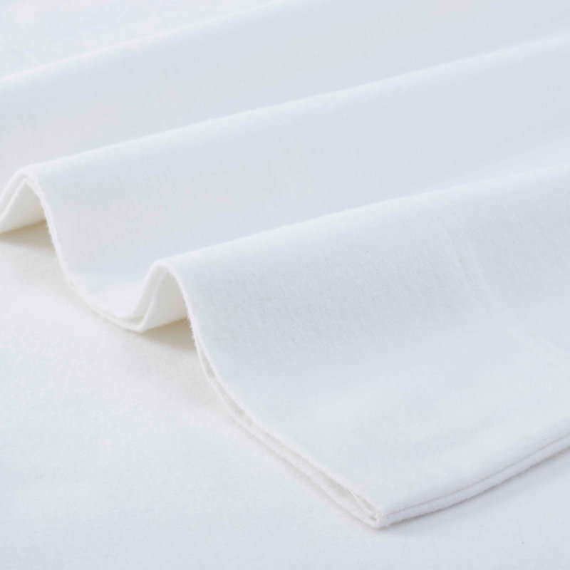 Nile Mills Solid 100% Cotton Flannel Sheet Set - Cozy & Deep Pocket Fit, Queen Sheet Set with 2  Pillowcases, White