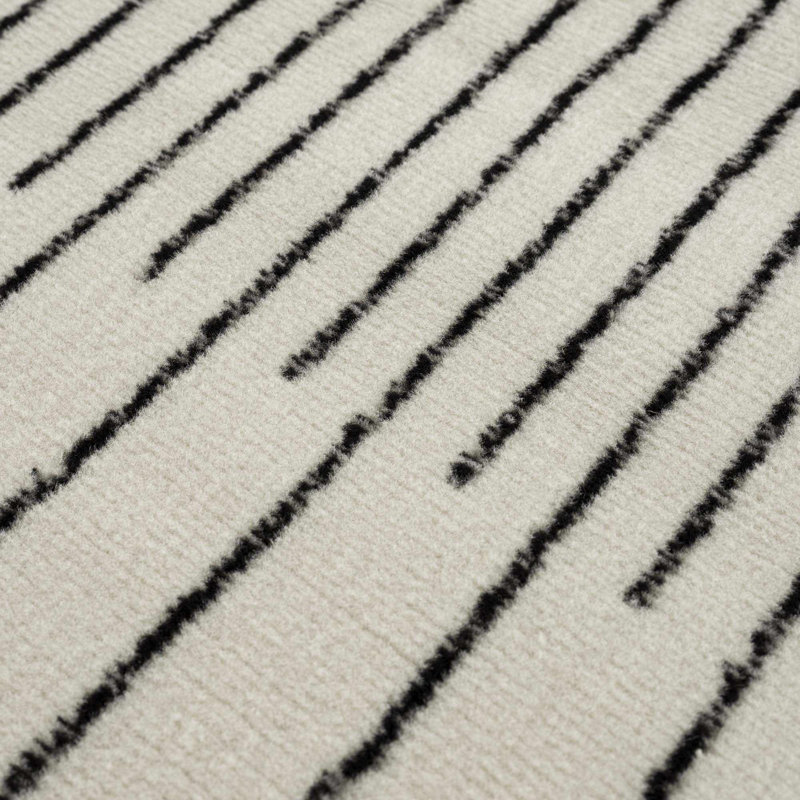 Abstract Machine Woven Polyproylene Area Rug in Beige, Rectangle 5' x 7'