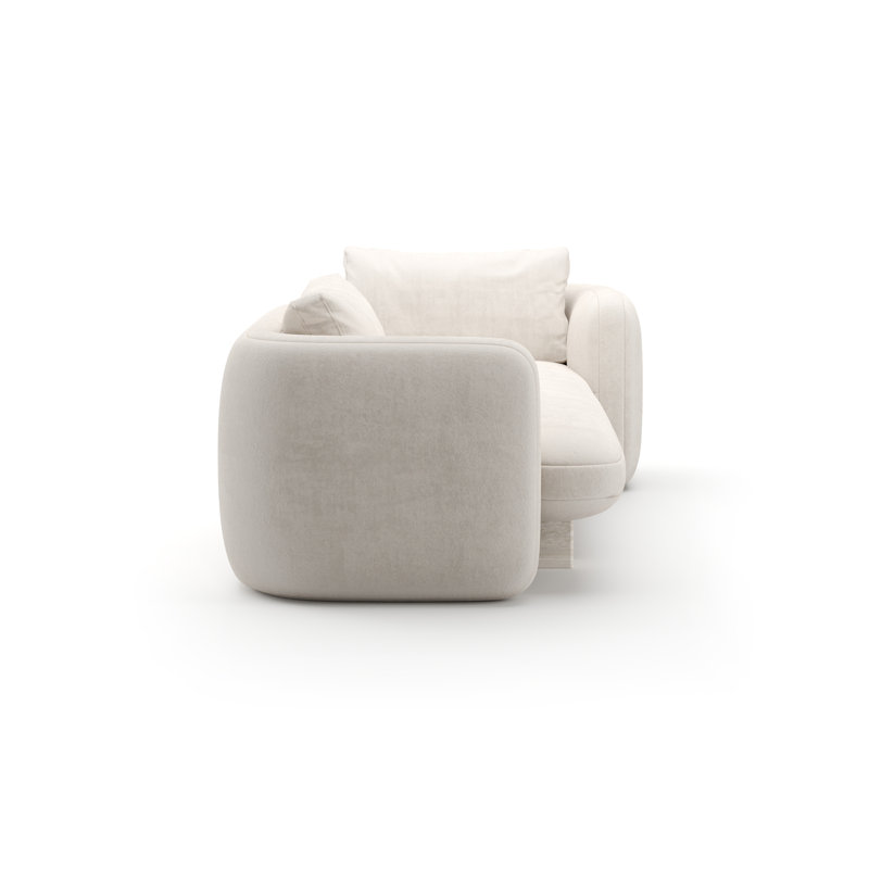 Overlap Velvet Chaise Lounge, White, White