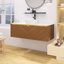 Meuble-lavabo mural en contreplaqué avec vasque et garniture en métal