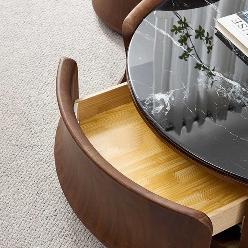 Table basse moderne simple en faux marbre, H 12,6 po x L 39,4 po x l 39,4 po