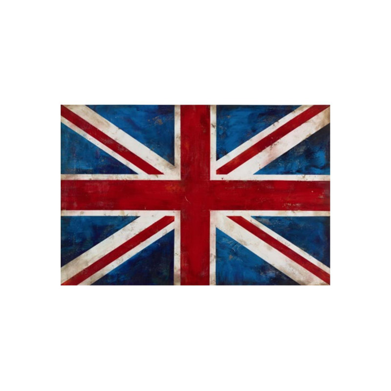 Union Jack Flag Print by Chelsea Art Studio, 54" H x 80" W x 1.5" D, Outdoor