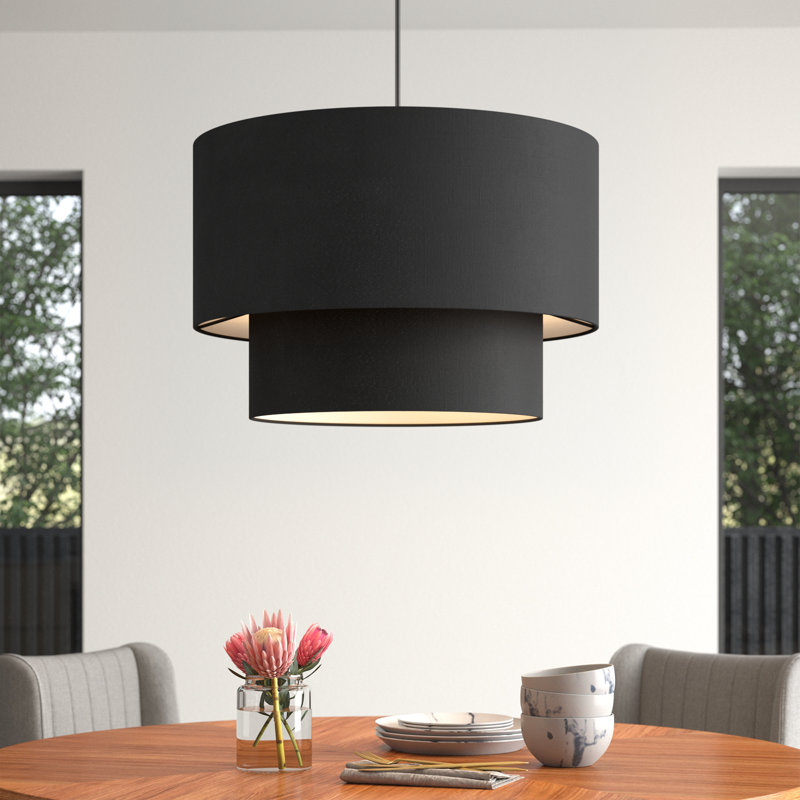 Lustre tambour 3 lumières Cruce, Noir