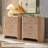 Fluted 3 Drawers Nightstand With Charging Station, 31.7"W  Bedside Table With Curved Profile Design, End Table Storage With Usb Ports For Bedroom, Living Room, Gold Metal Handle,Light Oak-1633813766
