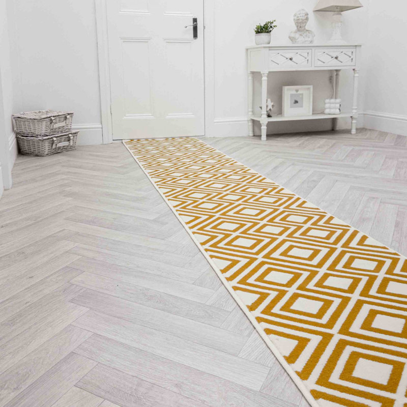 Runner Geometric Area Rug, Runner 60 x 390 cm