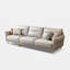 Canapé modulaire gris en cuir véritable-1466505953