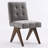 Turfed Linen Upholstered Dining Chair Armless Parsons Side Chair With Solid Wood Legs-109248746