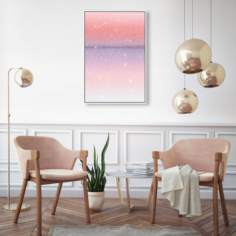 Peach Coastline II Print by Oliver Gal, 55"H x 37"W, White Floater Frame