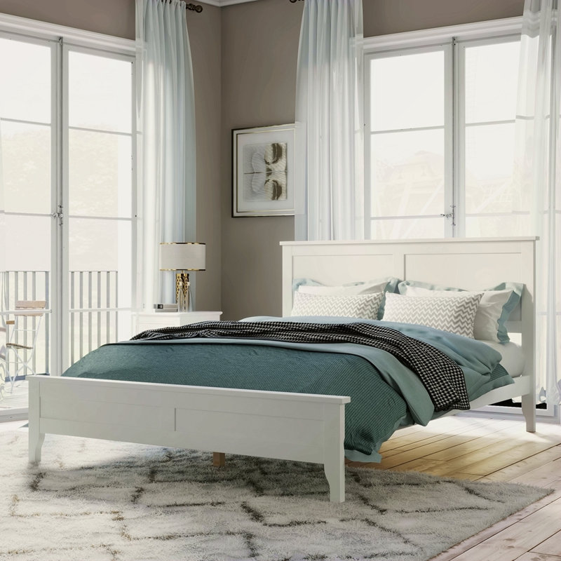Lit plateforme Modern, Blanc, Grand lit