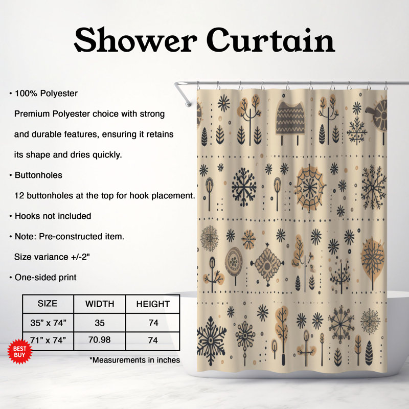 Rideau de douche Icy Winter, H 74 po x l 71 po