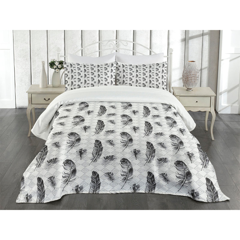 Ensemble de couvre-lit en plumes Ambesonne, Couvre-lit très grand + 2 taies décoratives stan
