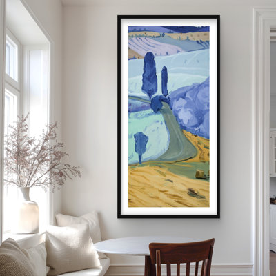 Tuscany Field - Scenic Landscapes Framed Matted Print Decor