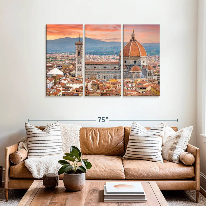 Nicci Il Duomo, Florence, coucher de soleil, Italie, H 36 po x l 57 po