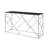 Glass Console Table, Sofa Table with Sturdy Metal Frame and Tempered Glass Top-1025232962