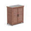 Banc de rempotage avec armoire de rangement et plateau de table en métal pour patio extérieur