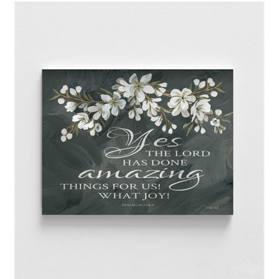 Amazing Things By Cindy Jacobs, Framed Psalm 126:3 NTL Poster Print, Amazing Things Print, Extra Large White Flowers Poster Print