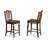 5 Piece Counter Height Dining Set Includes a Round Dining Table with Pedestal and 4 Linen Fabric Kitchen Chairs, Mahogany-991355867-1054218521-1044971932