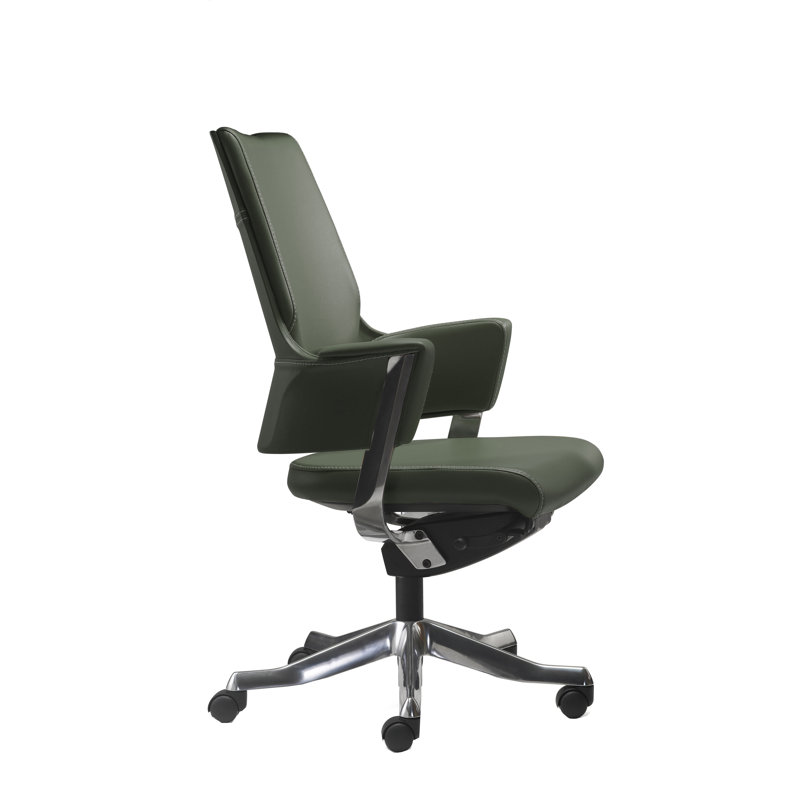 Fauteuil de direction en cuir véritable Algrid, Gris