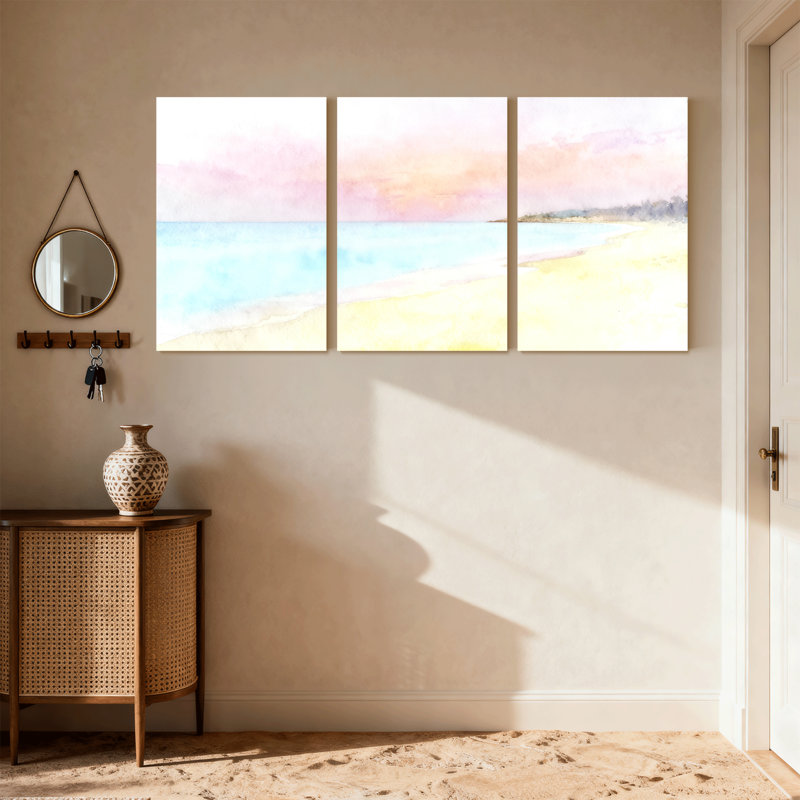 Ensemble de 3 reproductions d'art sur toile, H 36 po x l 72 po