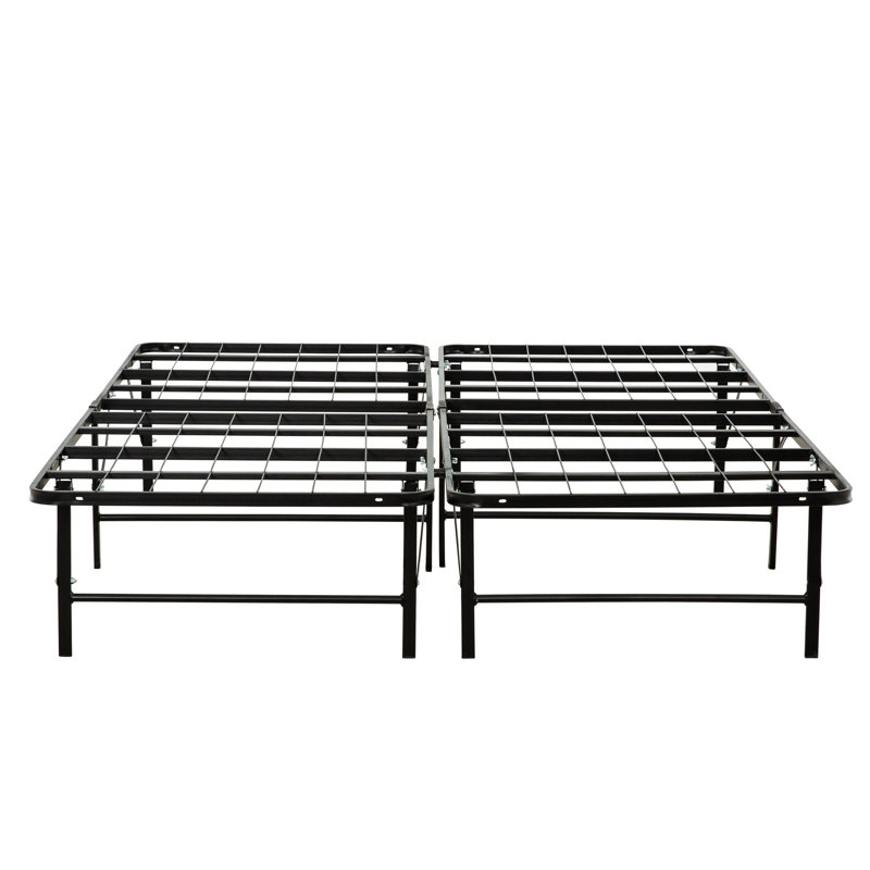 Metal Platform Bed Base For King Mattress, Black. Structure Long-term Use. Gives Strong Mattress Support. Under Storage Included. Quick And Simple Assembly. Compatible With All Sizes. Industrial