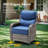 Abbey 4-Piece Wicker Patio Conversation Set With Fire Pit Table & 6-Inch Luxury Cushions Swivel Chairs-455073663-455073662