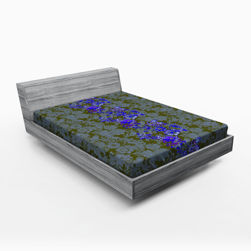 Microfiber Floral Fitted Sheet, Full Fitted Sheet