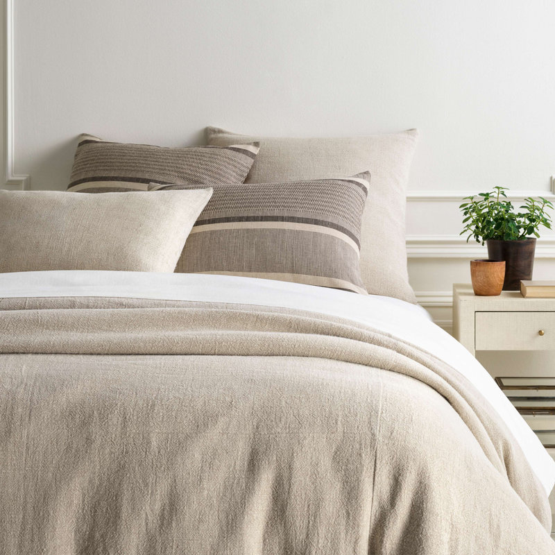 Stone Washed Linen Duvet Cover, Full/Queen Duvet Cover, White