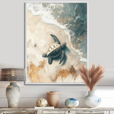 Reproduction d'art sur toile, reproduction de toile de tortue sur toile de la plage de CLAigh