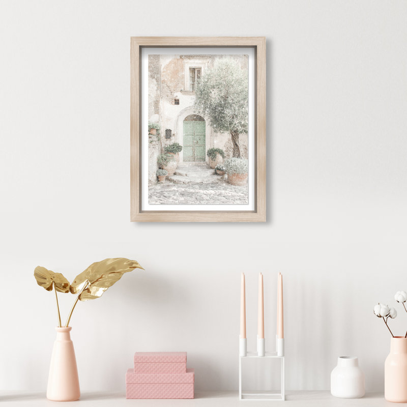 Mint Door I Shadowbox Architecture Print by Oliver Gal, Black Frame, 10 x 15, Natural Oak Shadowbox, 11.5"H x 16.5"W