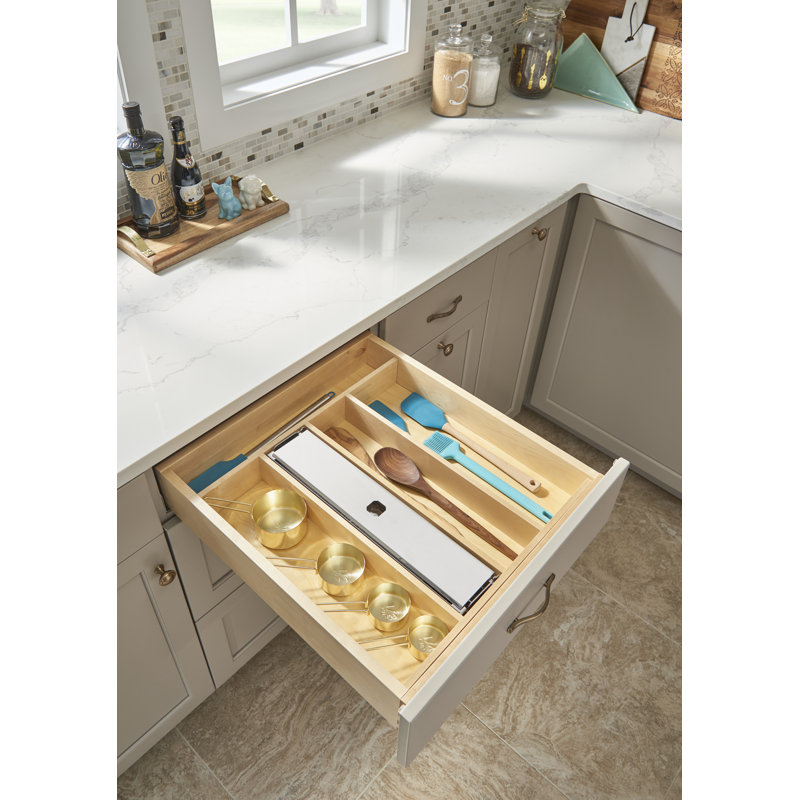 Rev-A-Shelf Wood Trim-to-Fit Utensil Drawer Organizer Insert, 2.38"H x 18.5"W x 22"D