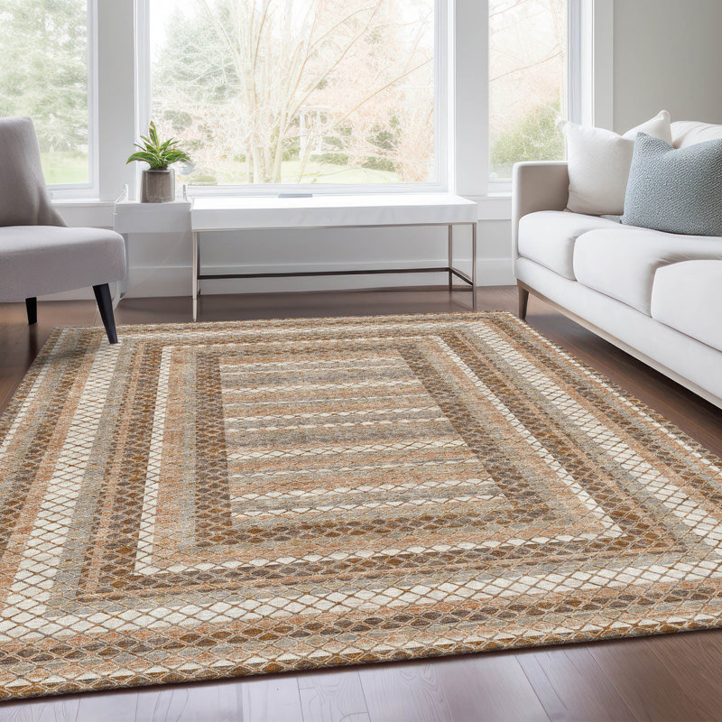 Tapis chocolat intérieur / extérieur lavable à la machine Xhevrie, Rectangle 10 pi x 14 pi