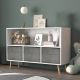 Bibliothèque de rangement Treqwan, Gris, H 23,62 po x l 35,43 po x P 11,02 po