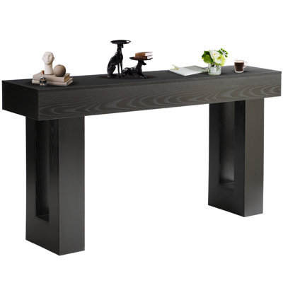 63 Inch Long Console Table, Rustic Wooden Sofa Table Behind Couch, Farmhouse Entryway Table, Industrial Accent Furniture For Entrance, Foyer, Hallway, Living Room