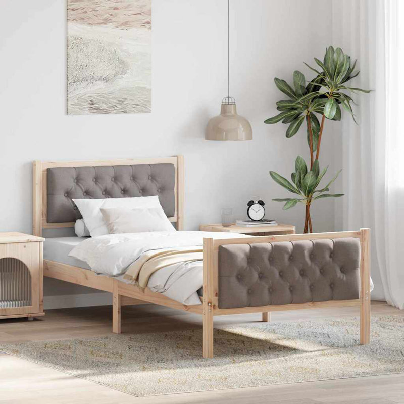 Bed, European Single (90 x 200 cm), Natural/Taupe